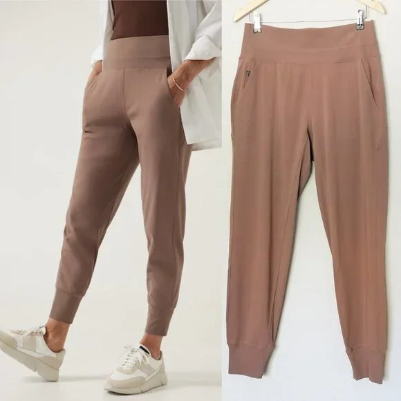 Athleta Venice High Rise Jogger Pants Rustic Beige Brown M Tall $98 Athleisure - Picture 3 of 14